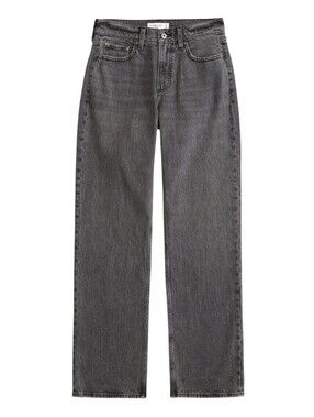 Abercrombie Women's Low Rise Baggy Jean - Grey, Size 25/0 Short